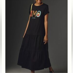 Farm Rio Short-Sleeve Tiered T-Shirt Midi Dress
